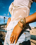 Load image into Gallery viewer, “all american” gold cz vintage watch