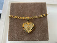 Load image into Gallery viewer, 24k gold filled initial heart necklace