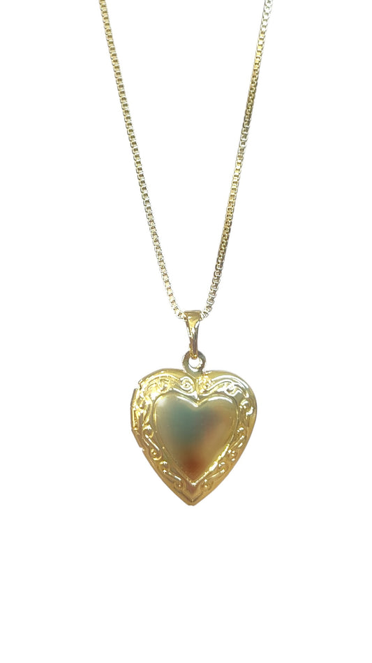14k gold filled heart locket necklace