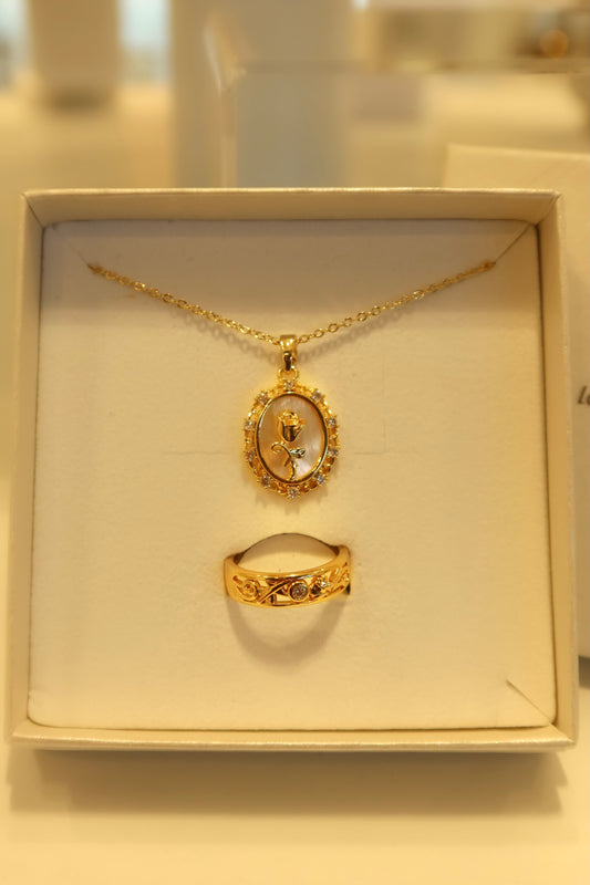 “Love” 14k gold filled heart set