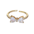 Load image into Gallery viewer, “Juliette” cubic zirconia bow adjustable ring