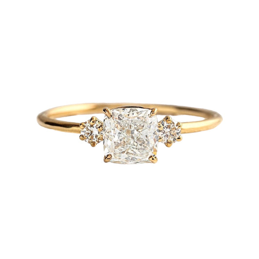 cushion cut CZ diamond “love” ring