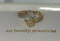 Load image into Gallery viewer, “flutter” 14k gold filled CZ adjustable ring