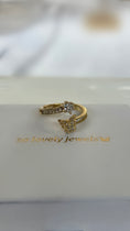Load image into Gallery viewer, “flutter” 14k gold filled CZ adjustable ring