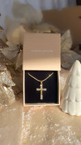Load image into Gallery viewer, 14k gold filled "Saint" cross necklace