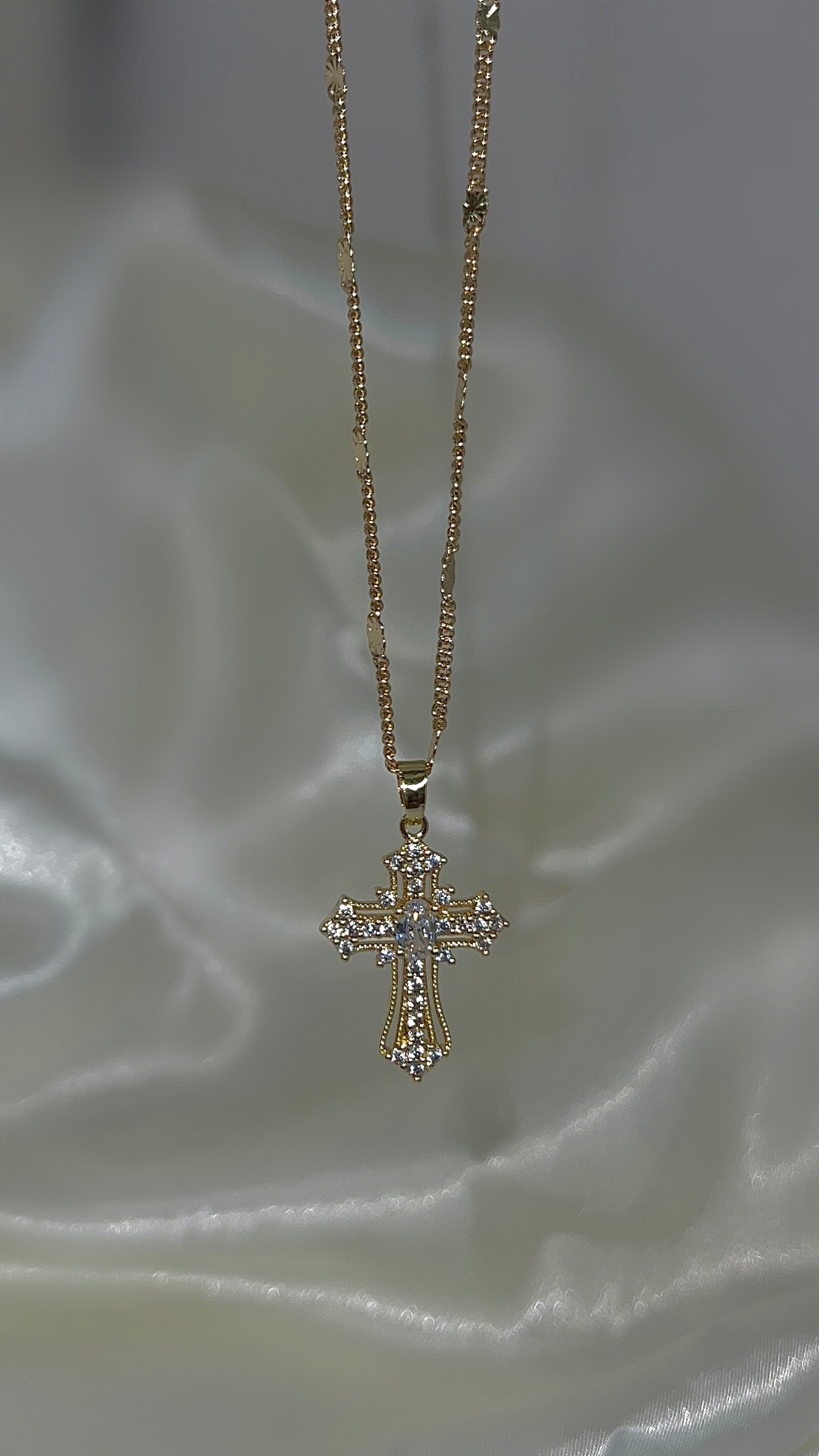 “angel” 14k gold filled cross necklace