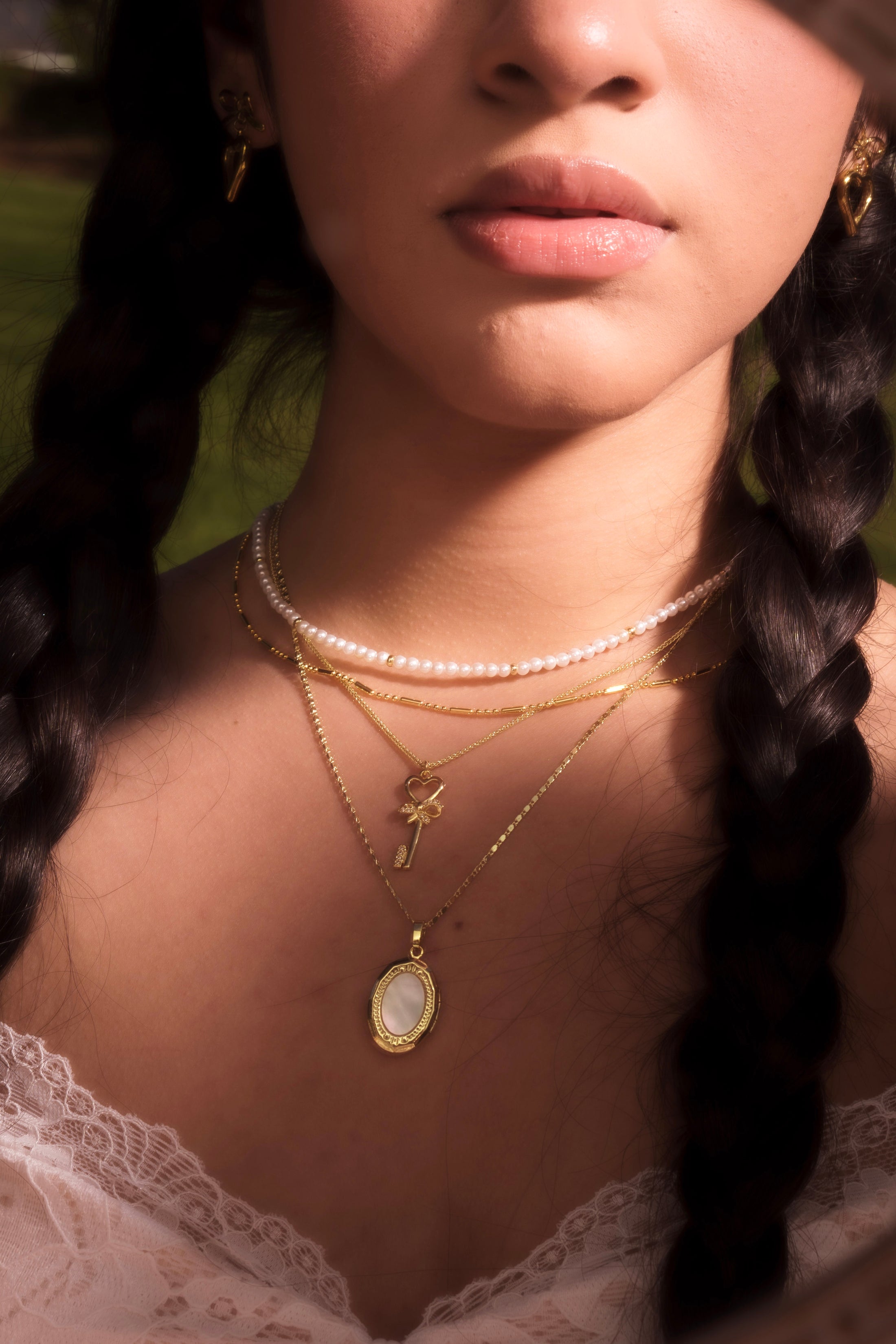 “starlette” 14k gold filled locket necklace