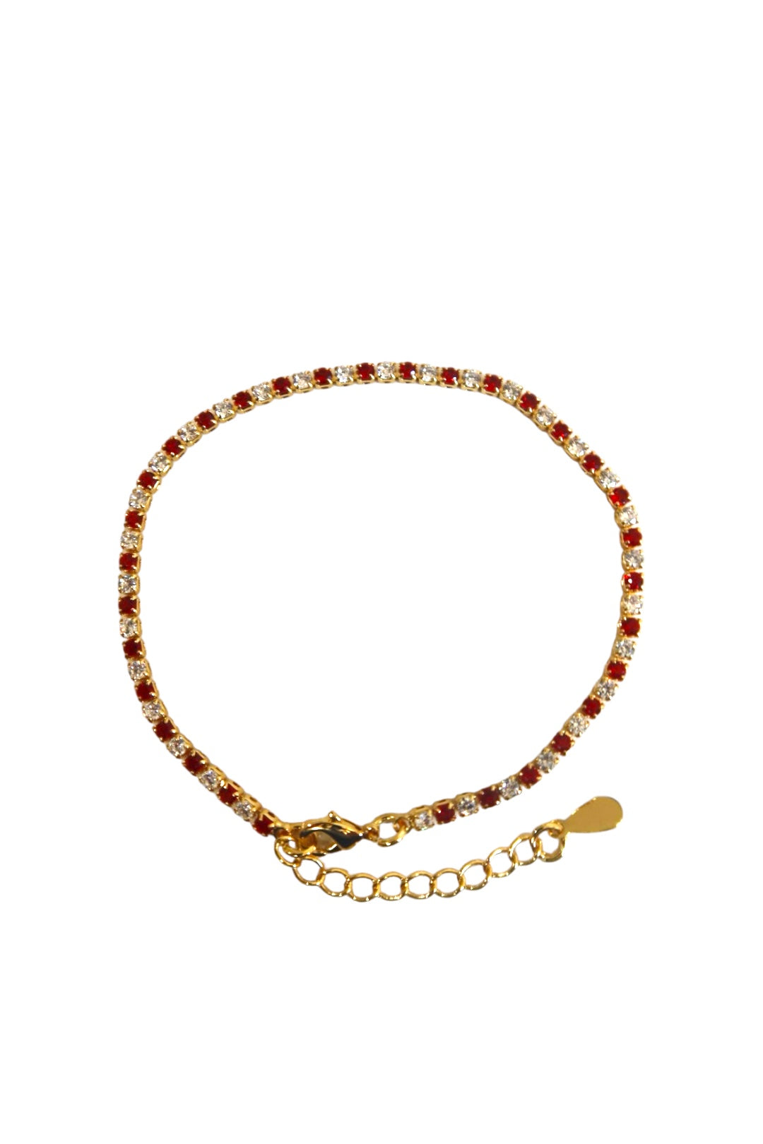 “dainty” red cz bracelet