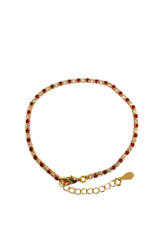 “dainty” red cz bracelet