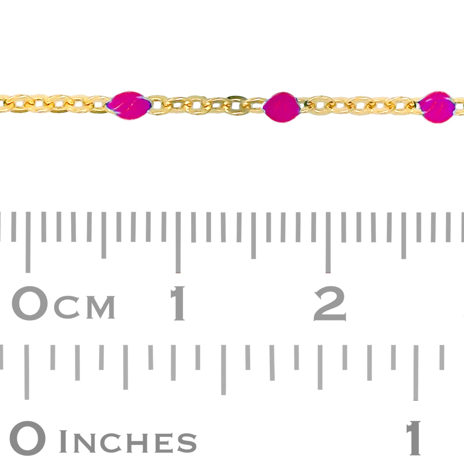 Gold Filled Oval Link Enamel - Hot Pink Satellite Chain sxg2013