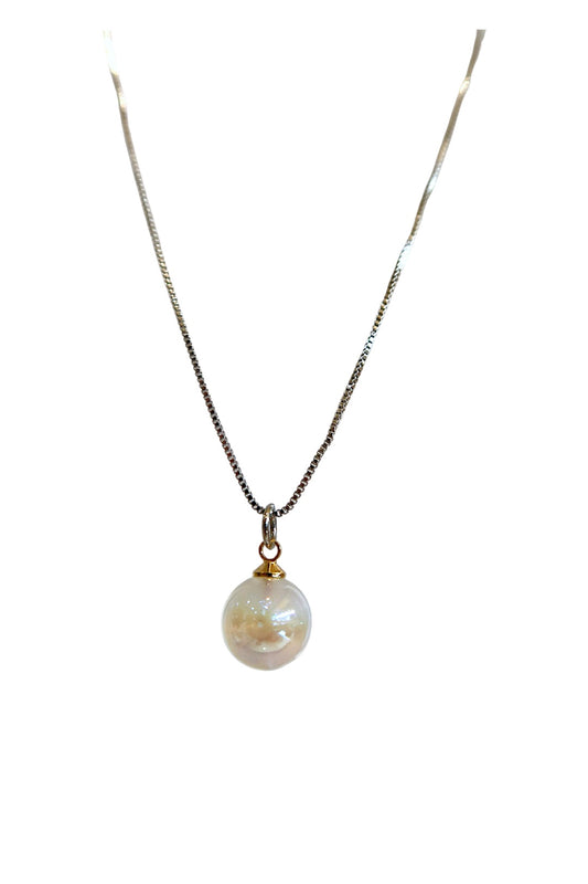 “charlotte” pearl silver  necklace