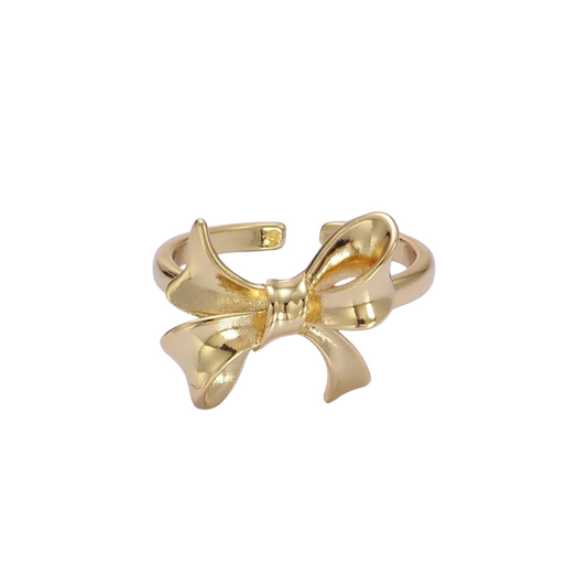 tied ribbon bow adjustable ring