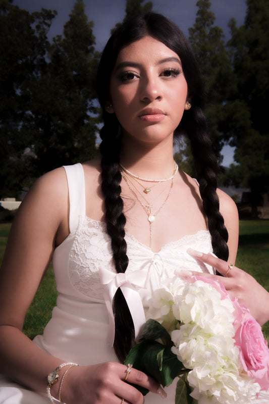 “coquette” 14k gold filled bow necklace