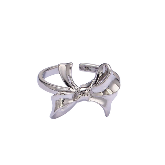 tied ribbon bow adjustable ring