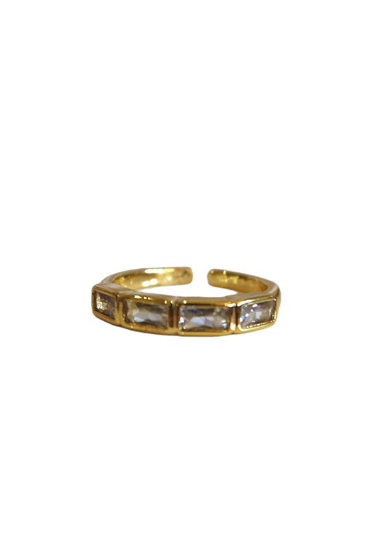 “ours” gold filled adjustable cz ring