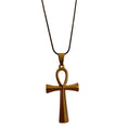 Load image into Gallery viewer, “cleo” 24k gold filled cross black cord necklace
