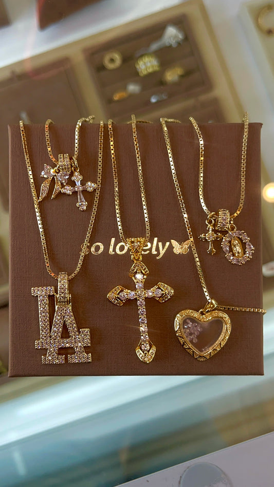 LA 14k gold filled cz necklace