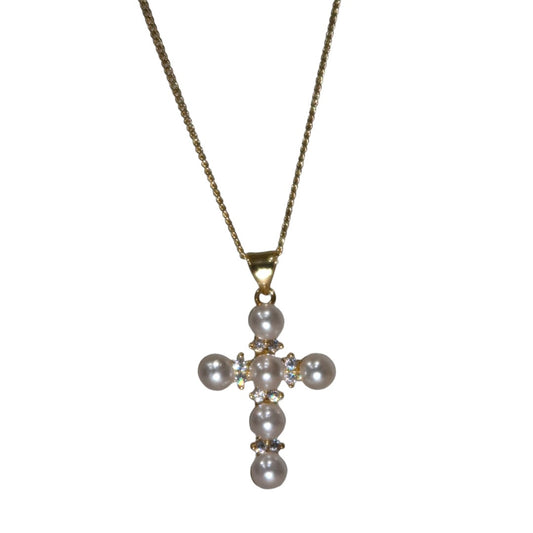 “vanessa” 14k gold filled pearl cross