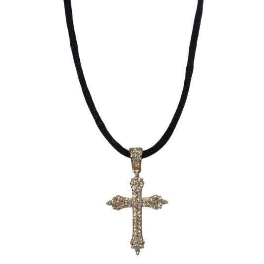 “stephani” 24k gold filled cz cross