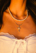 Load image into Gallery viewer, “sage” 14k gold filled cross necklace
