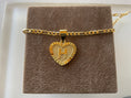 Load image into Gallery viewer, 24k gold filled initial heart necklace
