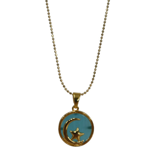 “hudgens moon” 14k gold filled necklace