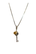 Load image into Gallery viewer, “love story” silver key necklace
