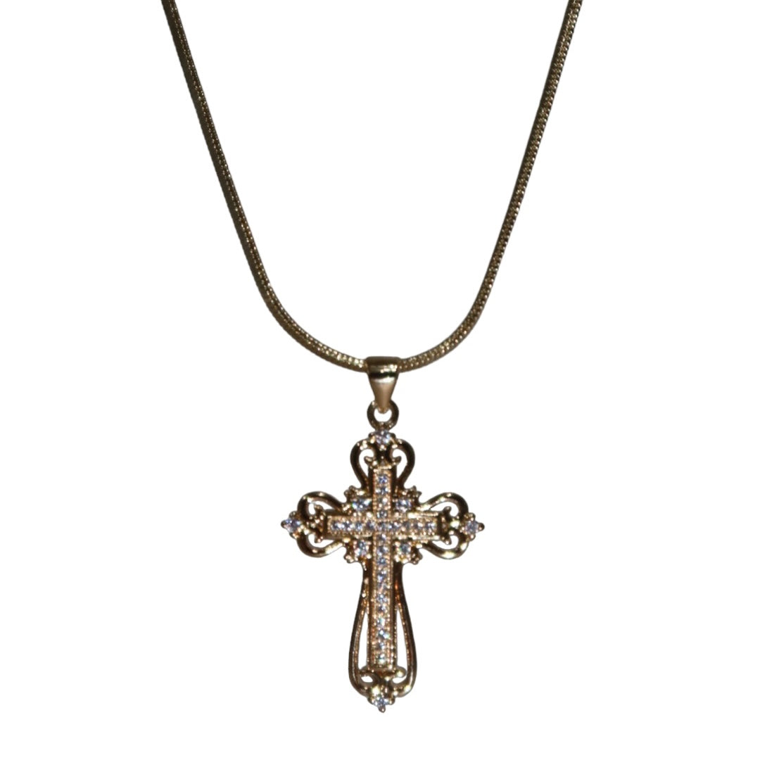 “sage” 14k gold filled cross necklace