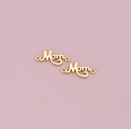 14k Gold Filled Mom Pendant connector Charm