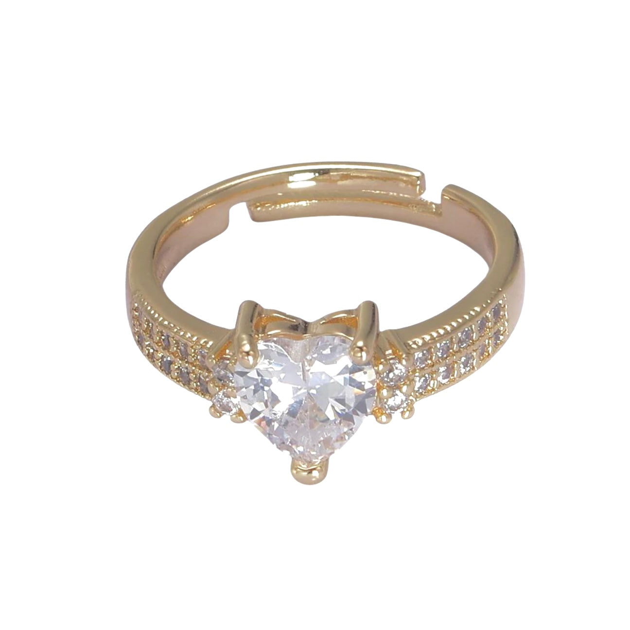 “promise” 24k gold filled heart adjustable ring