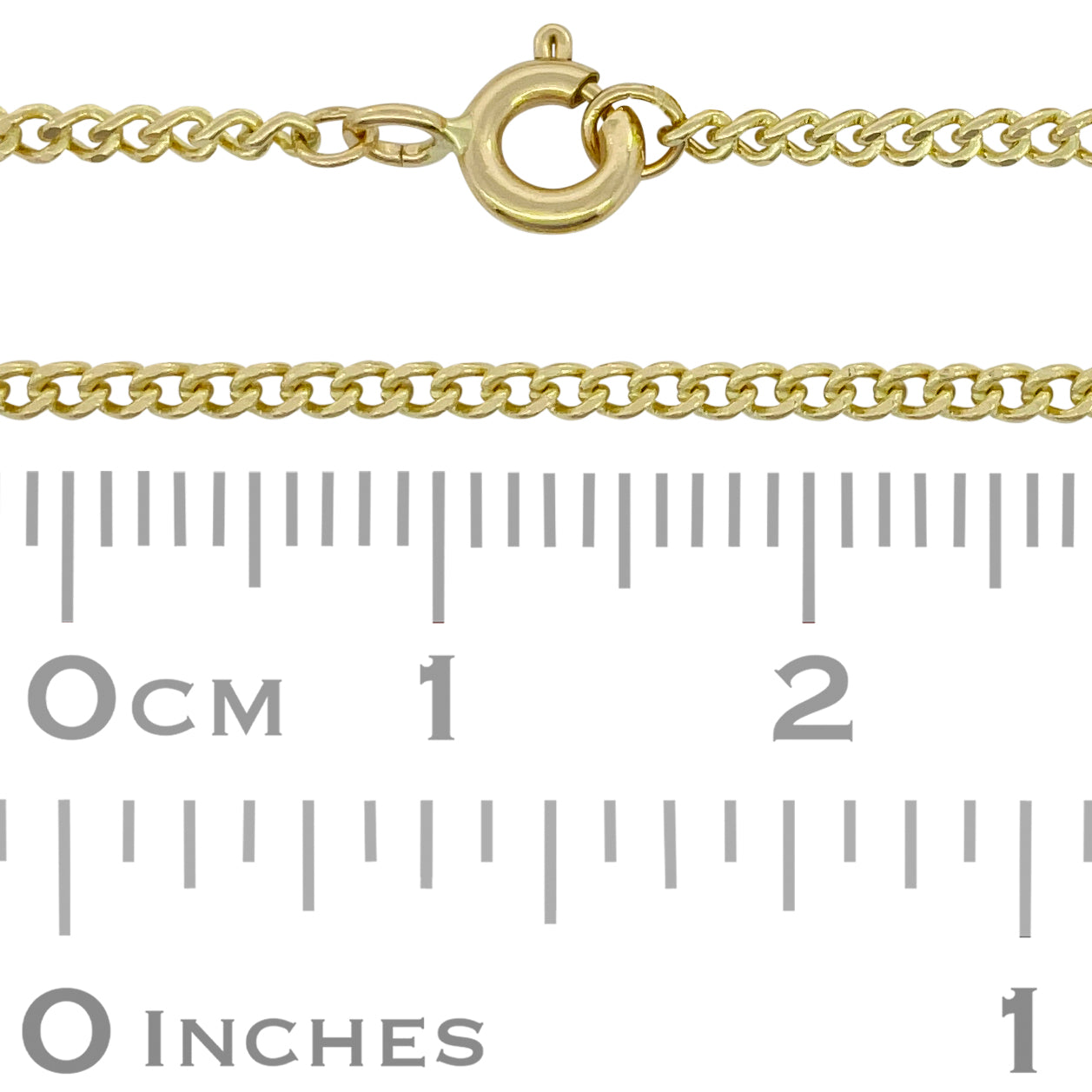 14K Gold Yellow Flat and Diamond Cut Curb Link Chain