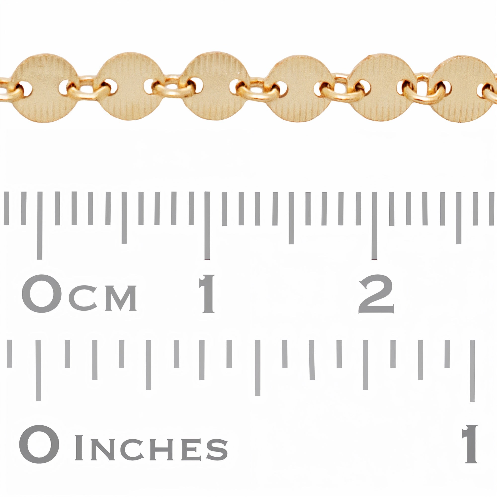 Gold Filled Yellow Lined 4mm Round Disc Chain