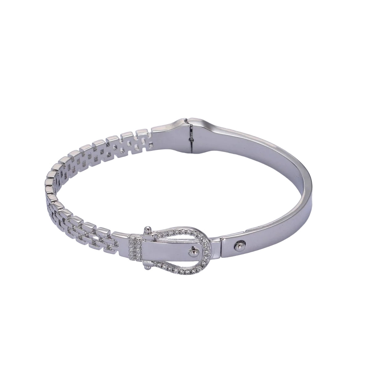 “buckle” white gold filled bangle