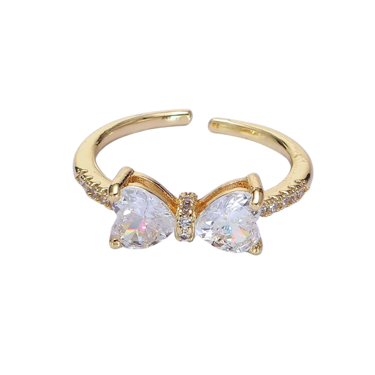 “Juliette” cubic zirconia bow adjustable ring