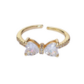 Load image into Gallery viewer, “Juliette” cubic zirconia bow adjustable ring
