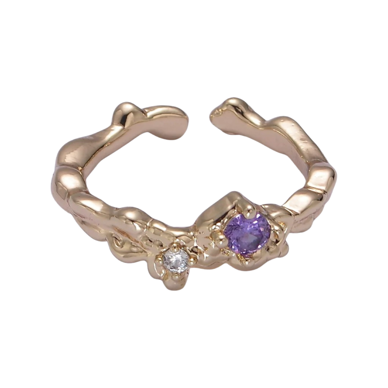 baby purple “melted” adjustable ring