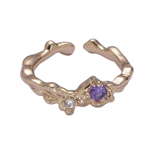baby purple “melted” adjustable ring