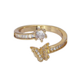 Load image into Gallery viewer, “flutter” 14k gold filled CZ adjustable ring
