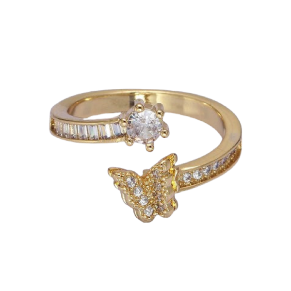 “flutter” 14k gold filled CZ adjustable ring