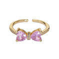 Load image into Gallery viewer, “Juliette” 14k gold filled cubic zirconia bow adjustable ring
