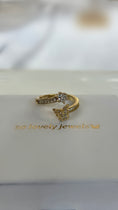 Load image into Gallery viewer, “flutter” 14k gold filled CZ adjustable ring
