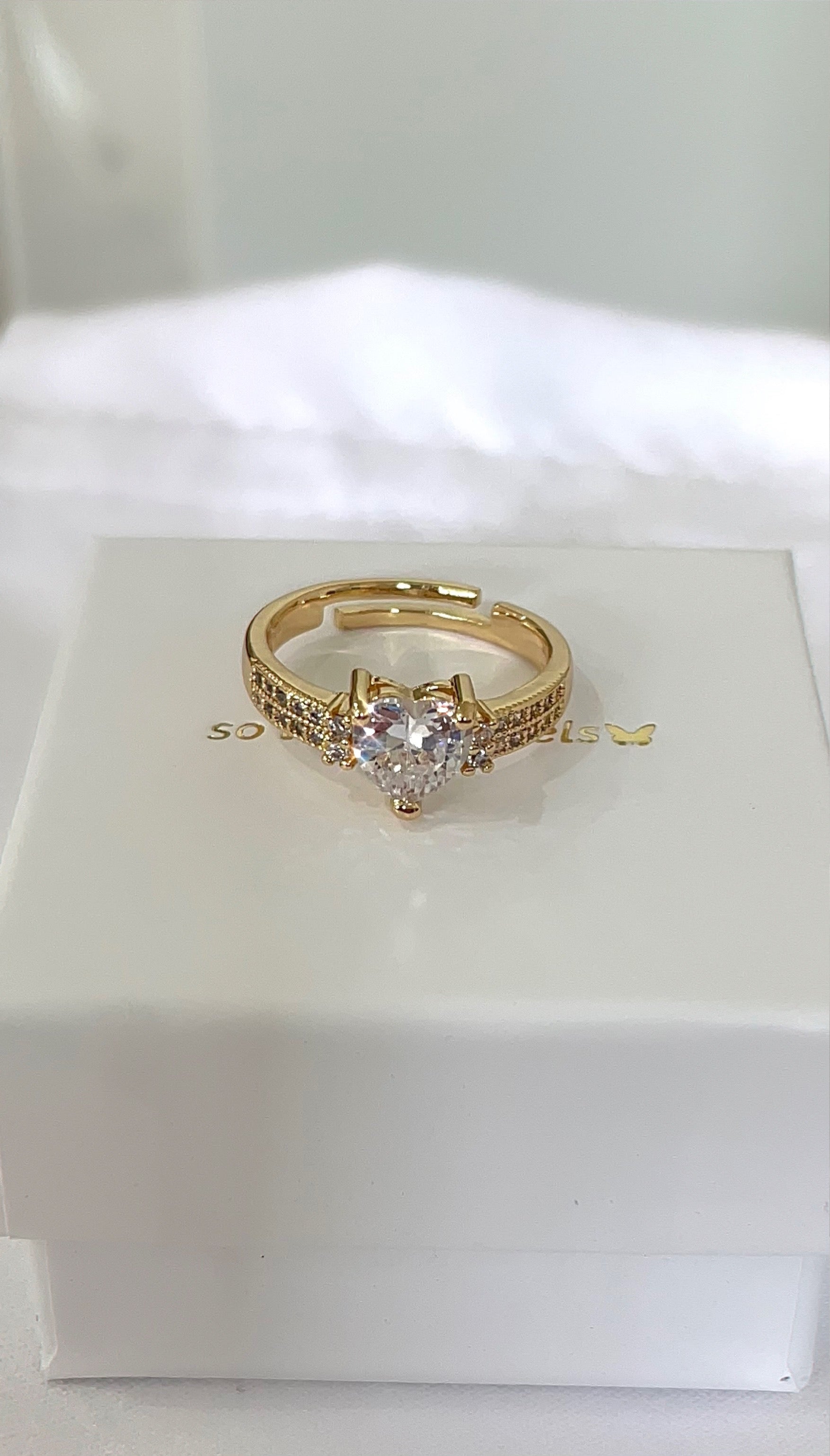 “promise” 24k gold filled heart adjustable ring