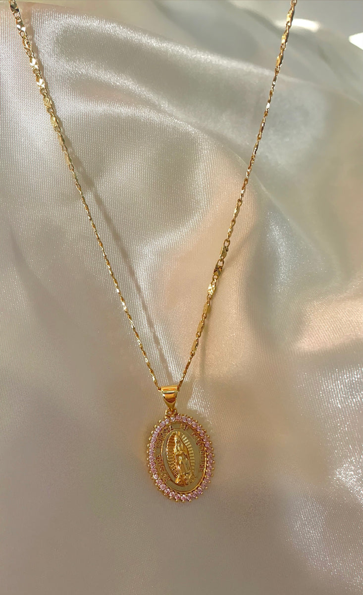 Baby pink “Faith” 24k gold filled necklace – so lovely jewels