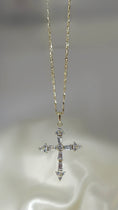 Load image into Gallery viewer, “Lucid” 14k gold filled crystal cross necklace
