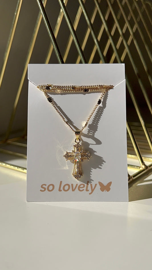 “angel” 14k gold filled cross necklace