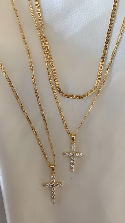 “ily” gold filled cross necklace