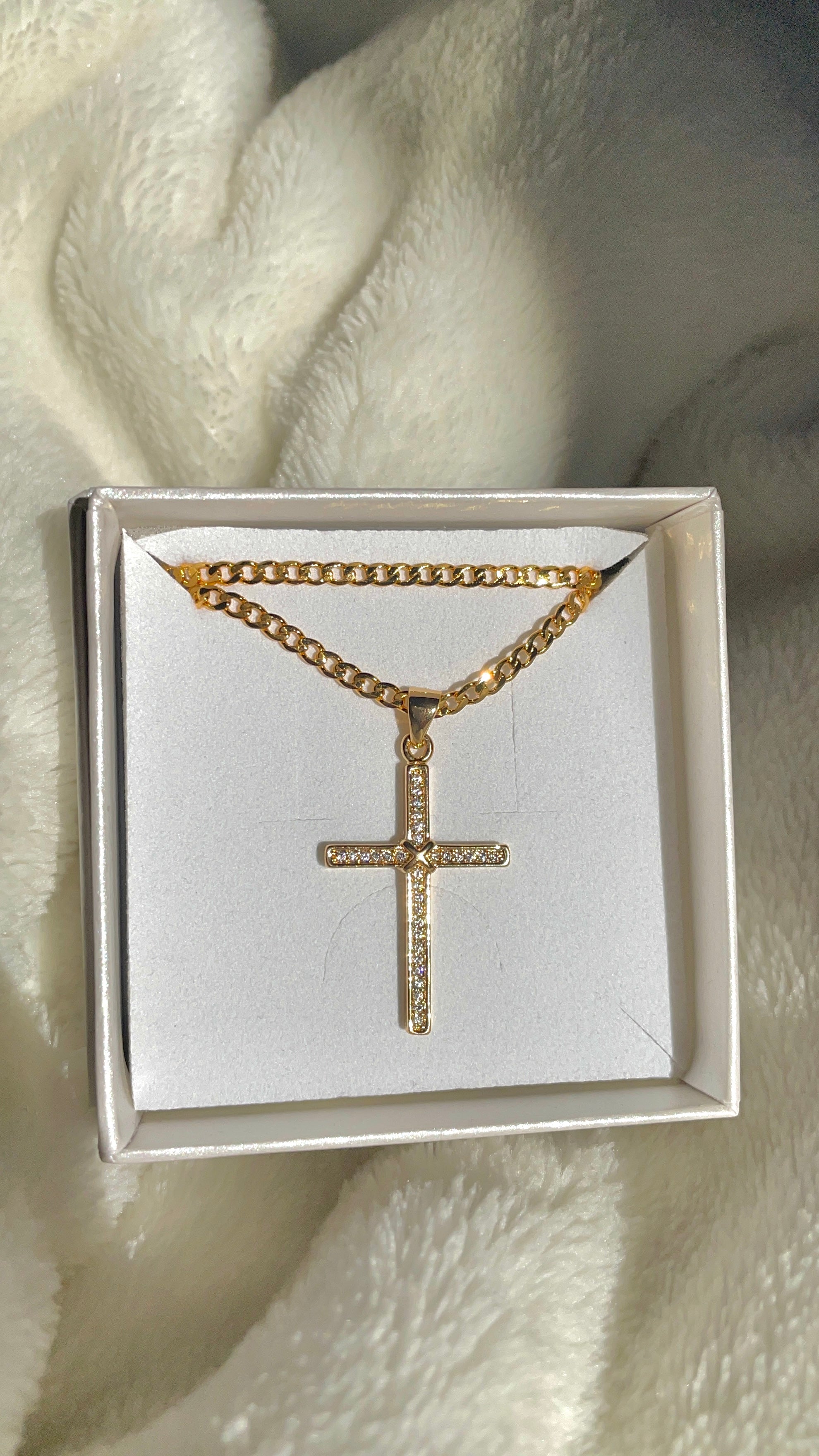 “kalani” 24k gold filled cross necklace